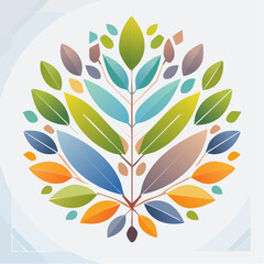 Colorful leaf design abstract botanical illustration for diverse applications