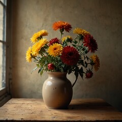 Chrysanthemums in vase