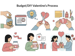 A person holds a donation jar with a heart. Could be used to illustrate charity or giving. Soft, minimal illustration style.