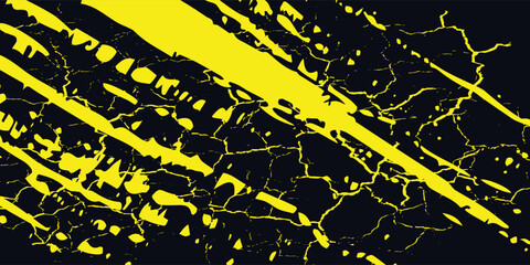 Yellow and black backdrop with dot halftone pattern element. Abstract brush grunge background. retro comic concept for your graphic design, banner or poster.