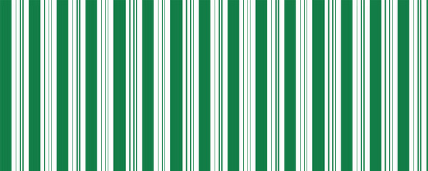 Vintage green candy cane stripes Christmas holiday Vector Pattern. Retro french horizontal ticking stripes green white seamless pattern.
