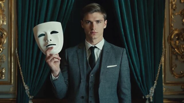 Man with a white mask.