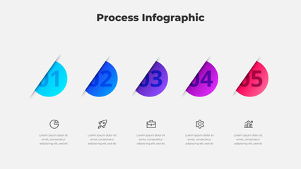 Abstract Data Visualization Infographic Diagram for Business Analytics with 5 Steps