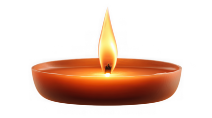 Burning candle isolated on transparent background