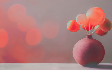 Composici&oacute;n minimalista con color fuerte sobre fondo neutro, espacio para texto.