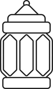 Islamic Ramadan lantern line art, Fanoos minimalist line icons for Eid al-Fitr and Arabic decorative design elements.