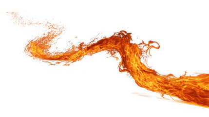 Dynamic flame trail isolated on transparent background