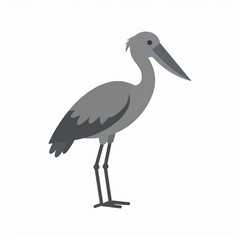 Fototapeta premium Stylized Black-Necked Stilt Bird Standing Isolated on White Background Minimalist Art