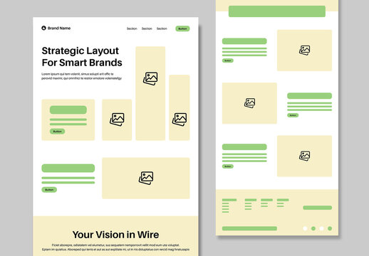 Modern Business Wireframe Landing Page Template