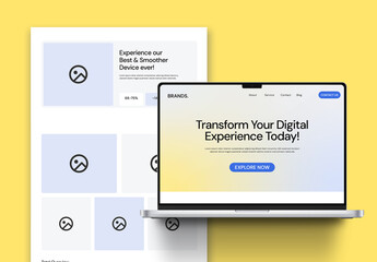 Modern Website Landing Page Wireframe Layout