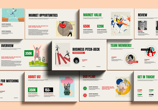 Modern Startup Pitch Deck Presentation Template Design