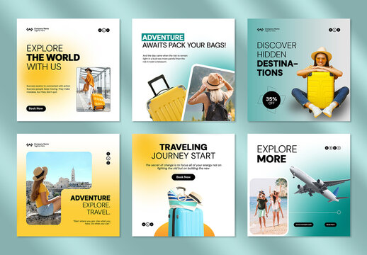 Travel Social Media Post Template Design