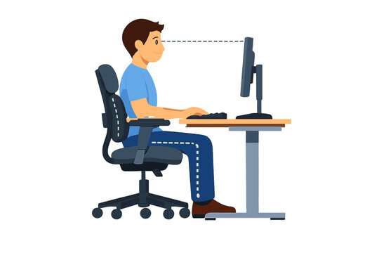Ergonomic setup for computer work