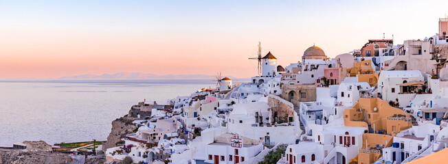 panorama of the oia, santorini, greece