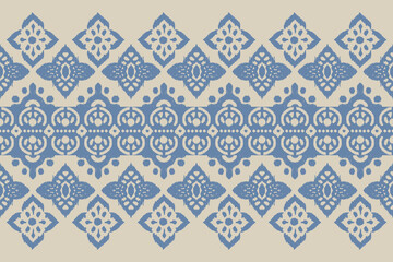 Ethnic oriental pattern traditional border.Saree Sarong Motifs African boho Ikat floral embroidery Seamless damask wallpaper pattern. Vintage background abstract design for texture, fabric, clothing