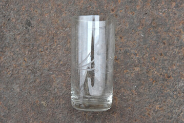 Etched clear glass sailboat tumbler