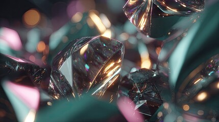 Abstract Facet Crystal Gems Illustration