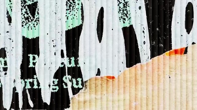 Urban grunge stop motion with torn posters