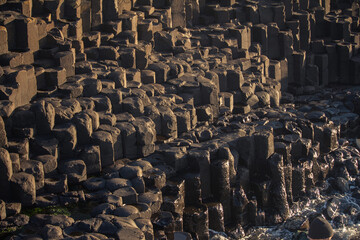 stone wall texture Giant's Causeway in Northern Ireland
