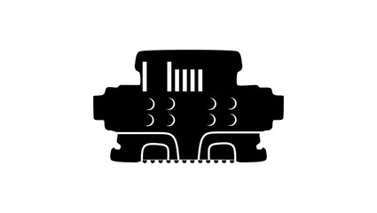 USB Connector Charger Charging Port ,black isolated silhouette