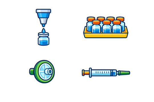 Medical equipment and laboratory icons