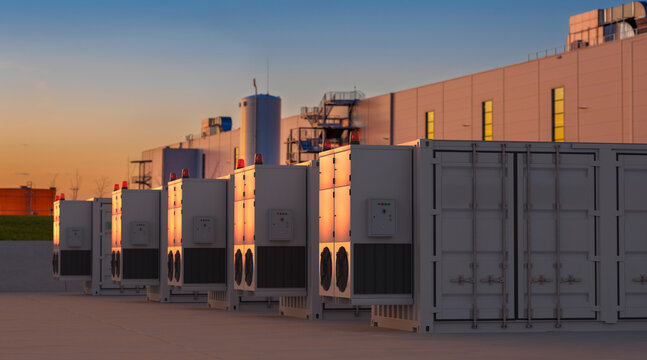 eco-friendly energy storage facility that creates energy reserves for industrial installations.
