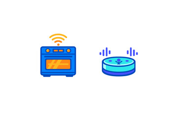 Smart home appliances connected via Wi-Fi and voice assistant