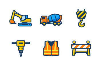 Obraz premium Construction Equipment Icons Set