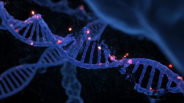 Dynamic Animation of Autoimmune Reaction Damaging DNA Strands in a Dark Medical Background for Education and Awareness