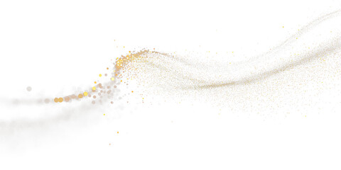 Golden Sparkle Light Trail Overlay on transparent background. PNG © tanandaa