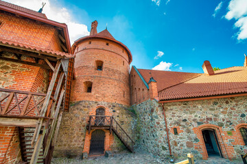 Trakai Medieval gothic Island castle in Galve lake - Lithuania