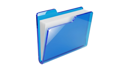 Blue transparent folder with white documents inside 1