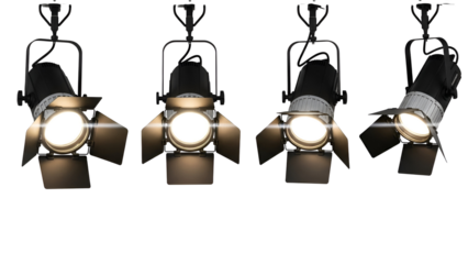 Four Spotlights Shining on Black Background lighting