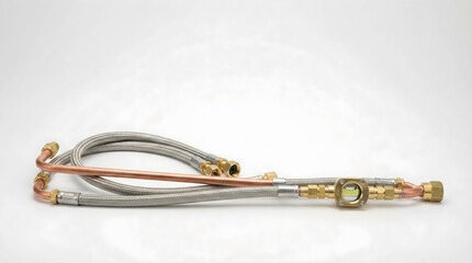 Flexible copper and steel braided hose assembly