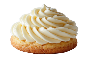 Gourmet frosted cookie with icing on clean white background isolated on transparent background