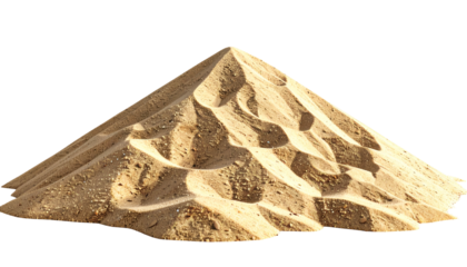 Pile of light-colored sand with ridges and pockets, seemingly from a natural formation