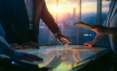 team of managers working in the office