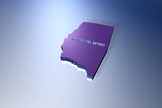 Map of Argentina Province Santiago del Estero in 3D Illustration 2