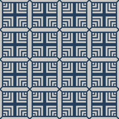 Japanese Square Line Vector Seamless Pattern