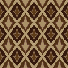 Japanese Leaf Motif Diamond Net Vector Seamless Pattern