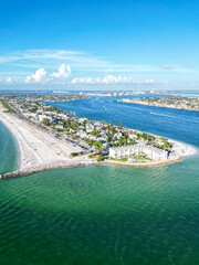 St. Pete Beach near Saint Petersburg Florida Pass-a-Grille Beach sea from above aerial view photography in St Pete Beach, United States