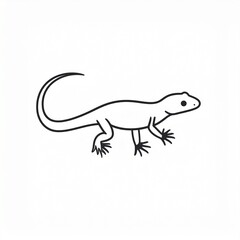 Obraz premium Cute Cartoon Salamander Walking Isolated on White Background Illustration