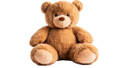 Cute valentine teddy bear, soft toy, love gift, isolated on transparent background