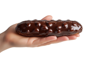 Minimalist chocolate dipped biscotti treat on clean white background isolated on transparent background