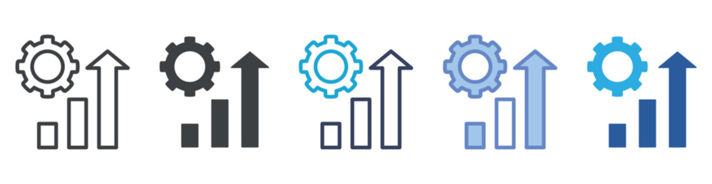 Performance icon set multiple style collection