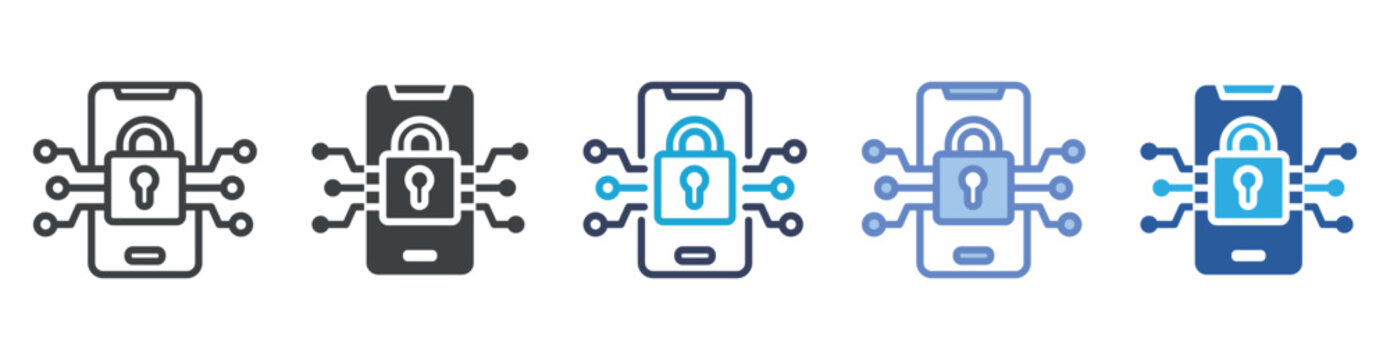 Secure Connection icon set multiple style collection