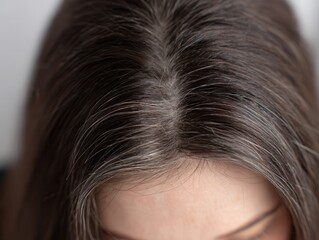  gray hairs visible along a natural hair 
