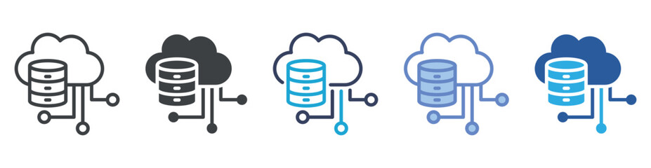 Big Data icon set multiple style collection