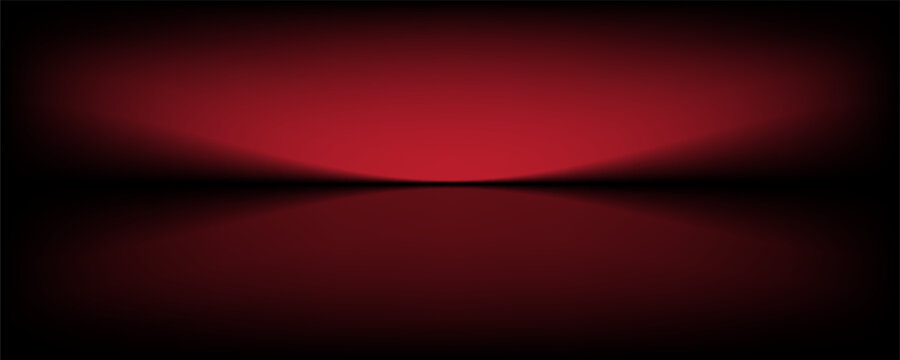 Abstract gradient podium background. Empty red 3D studio background. Clean scene for product presentation mockup template. eps 10