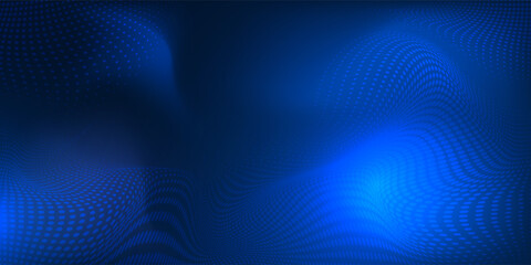 Dot white blue wave light screen gradient texture background. Abstract technology big data digital background.